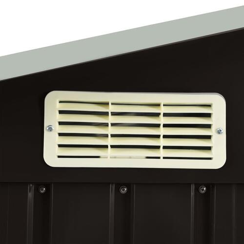 Haveskur med reol 205x130x183 cm jern brun