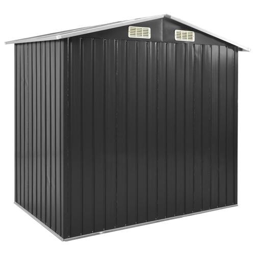 Haveskur med reol 205x130x183 cm jern antracitgrå