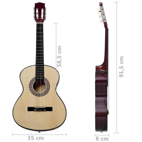 Klassisk guitarsæt til børn og begyndere 8 dele 3/4 36"