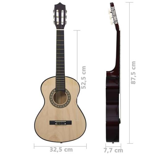Klassisk guitarsæt til børn og begyndere 8 dele 1/2 34"