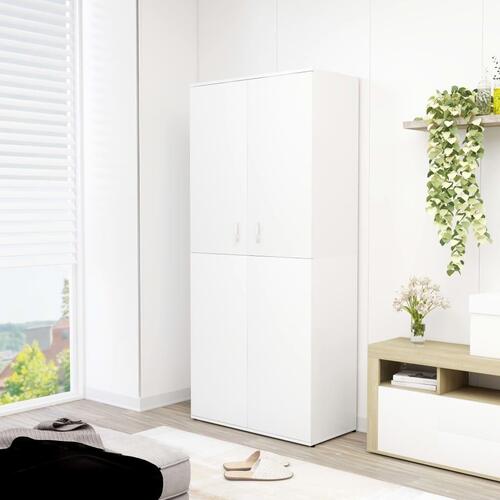 Skoskab 80x39x178 cm konstrueret træ hvid