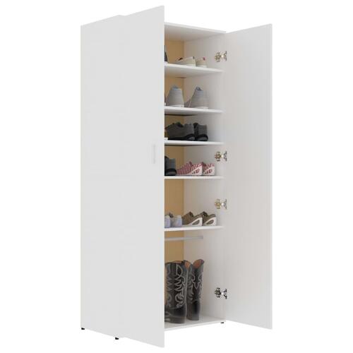 Skoskab 80x39x178 cm konstrueret træ hvid