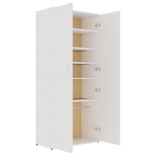 Skoskab 80x39x178 cm konstrueret træ hvid