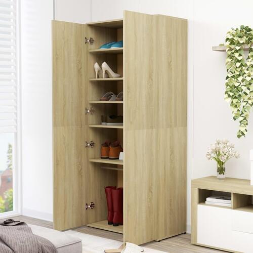 Skoskab 80x39x178 cm konstrueret træ sonoma-eg