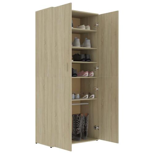 Skoskab 80x39x178 cm konstrueret træ sonoma-eg