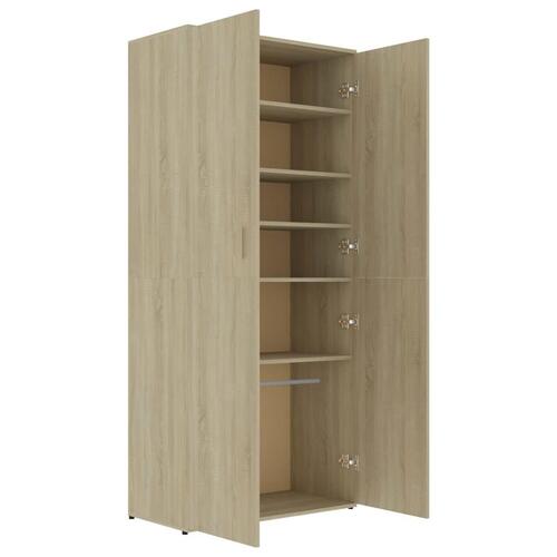 Skoskab 80x39x178 cm konstrueret træ sonoma-eg