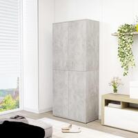 Skoskab 80x39x178 cm konstrueret træ betongrå
