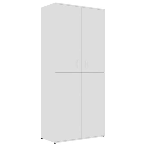 Skoskab 80x39x178 cm konstrueret træ hvid højglans