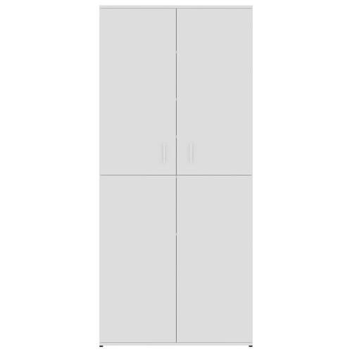 Skoskab 80x39x178 cm konstrueret træ hvid højglans