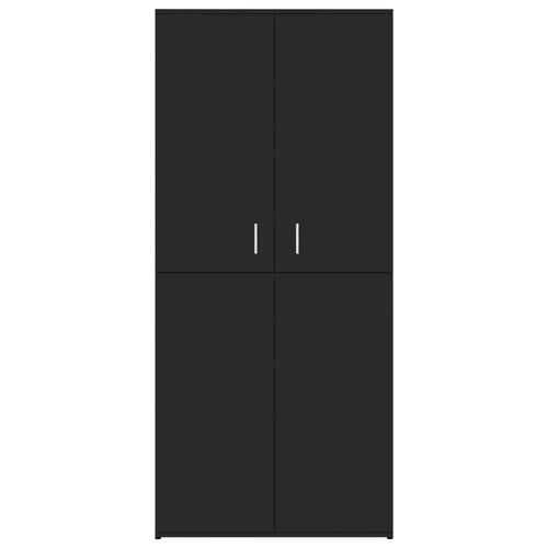 Skoskab 80x39x178 cm konstrueret træ sort højglans