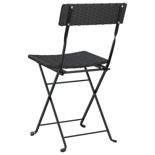 Foldbare bistrostole 2 stk. polyrattan og stål sort