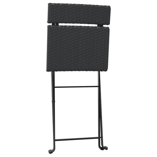 Foldbare bistrostole 2 stk. polyrattan og stål sort
