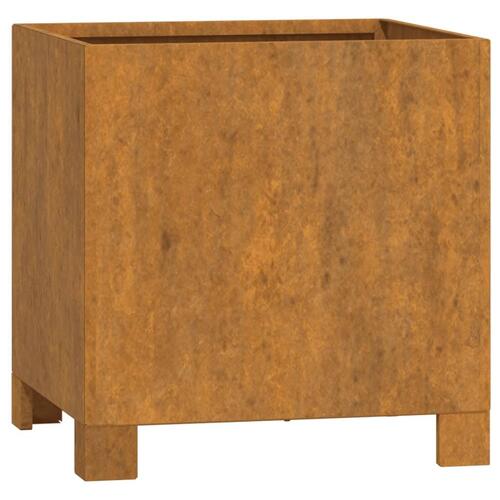 Plantekasse med ben 32x30x33 cm cortenstål rustfarvet