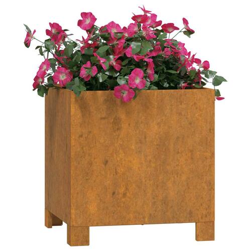 Plantekasse med ben 32x30x33 cm cortenstål rustfarvet
