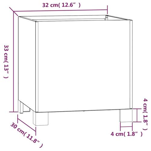 Plantekasse med ben 32x30x33 cm cortenstål rustfarvet