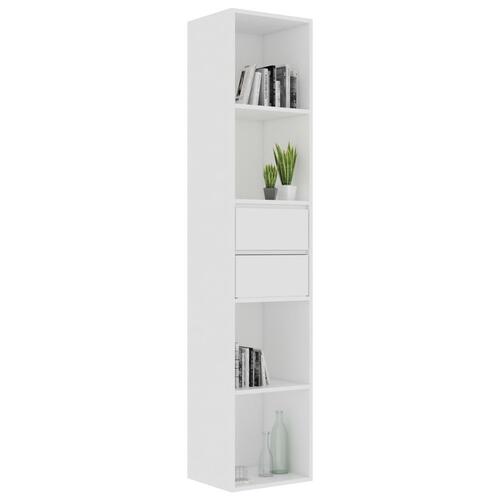 Bogreol 36x30x171 cm konstrueret træ hvid