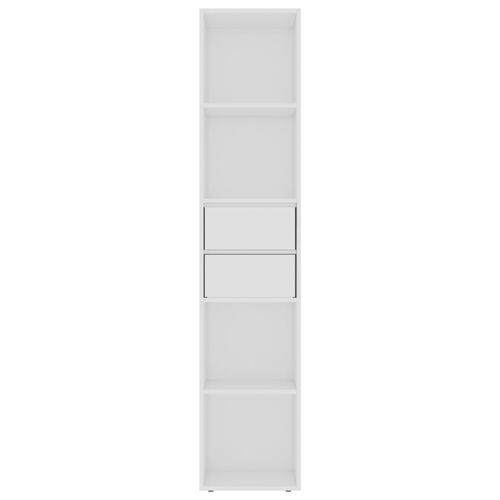 Bogreol 36x30x171 cm konstrueret træ hvid