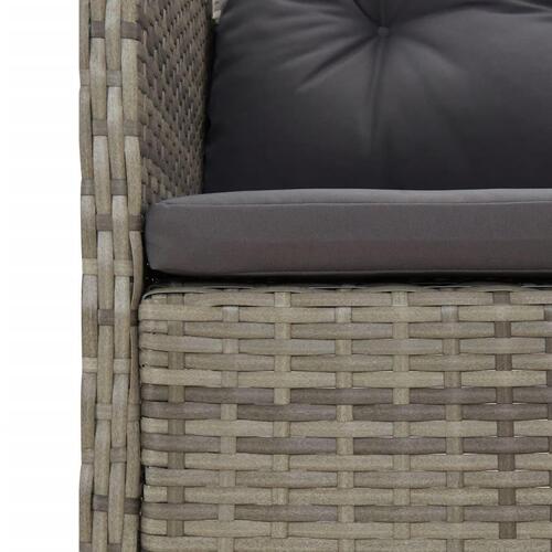 Loungesæt til haven 5 dele med hynder polyrattan grå