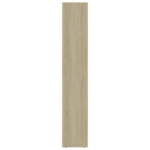 Bogreol 36x30x171 cm konstrueret træ hvid og sonoma-eg