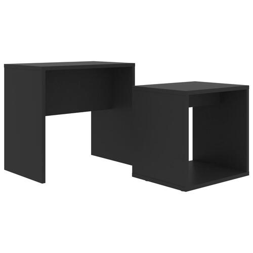 Sofabordssæt 48x30x45 cm konstrueret træ sort