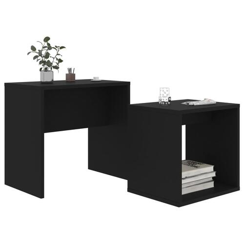 Sofabordssæt 48x30x45 cm konstrueret træ sort
