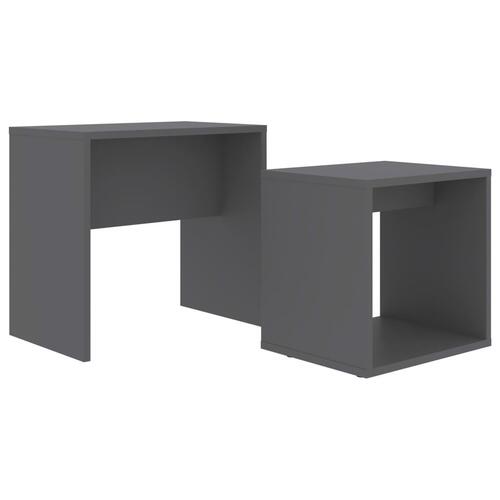 Sofabordssæt 48x30x45 cm konstrueret træ grå