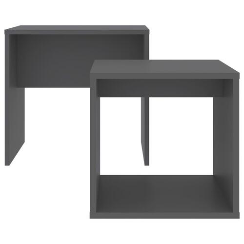 Sofabordssæt 48x30x45 cm konstrueret træ grå