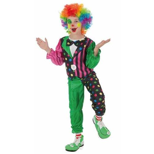Kostume til børn Mande klovn Stribet (1 Dele) 10-12 år
