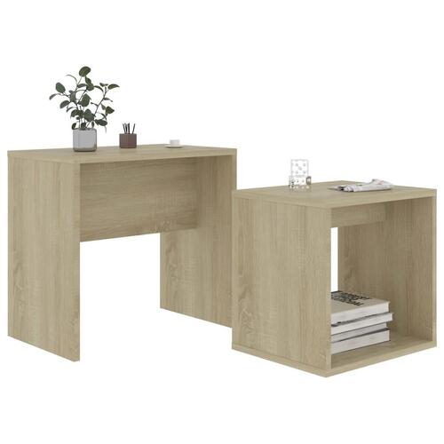 Sofabordssæt 48x30x45 cm konstrueret træ sonoma-eg