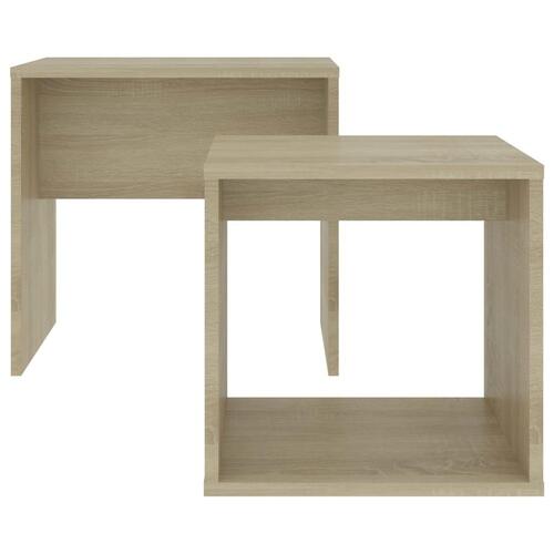 Sofabordssæt 48x30x45 cm konstrueret træ sonoma-eg
