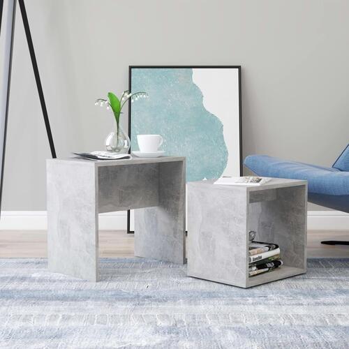 Sofabordssæt 48x30x45 cm konstrueret træ betongrå