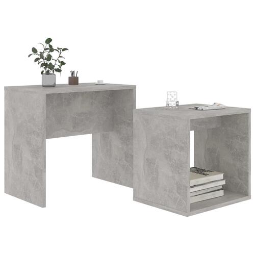 Sofabordssæt 48x30x45 cm konstrueret træ betongrå