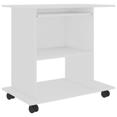 Computerbord 80x50x75 cm konstrueret træ hvid