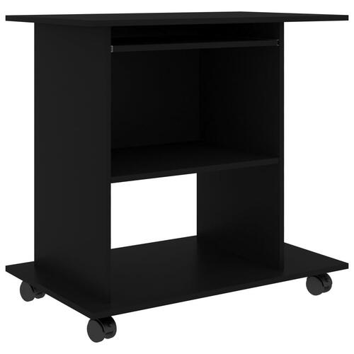 Computerbord 80x50x75 cm konstrueret træ sort