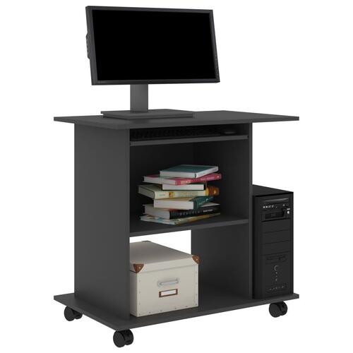 Computerbord 80x50x75 cm spånplade grå