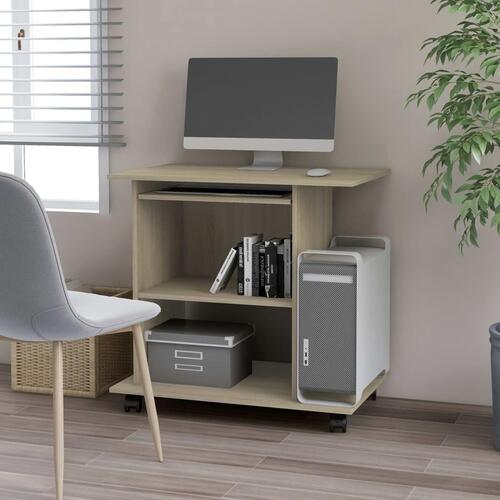 Computerbord 80x50x75 cm konstrueret træ sonoma-eg