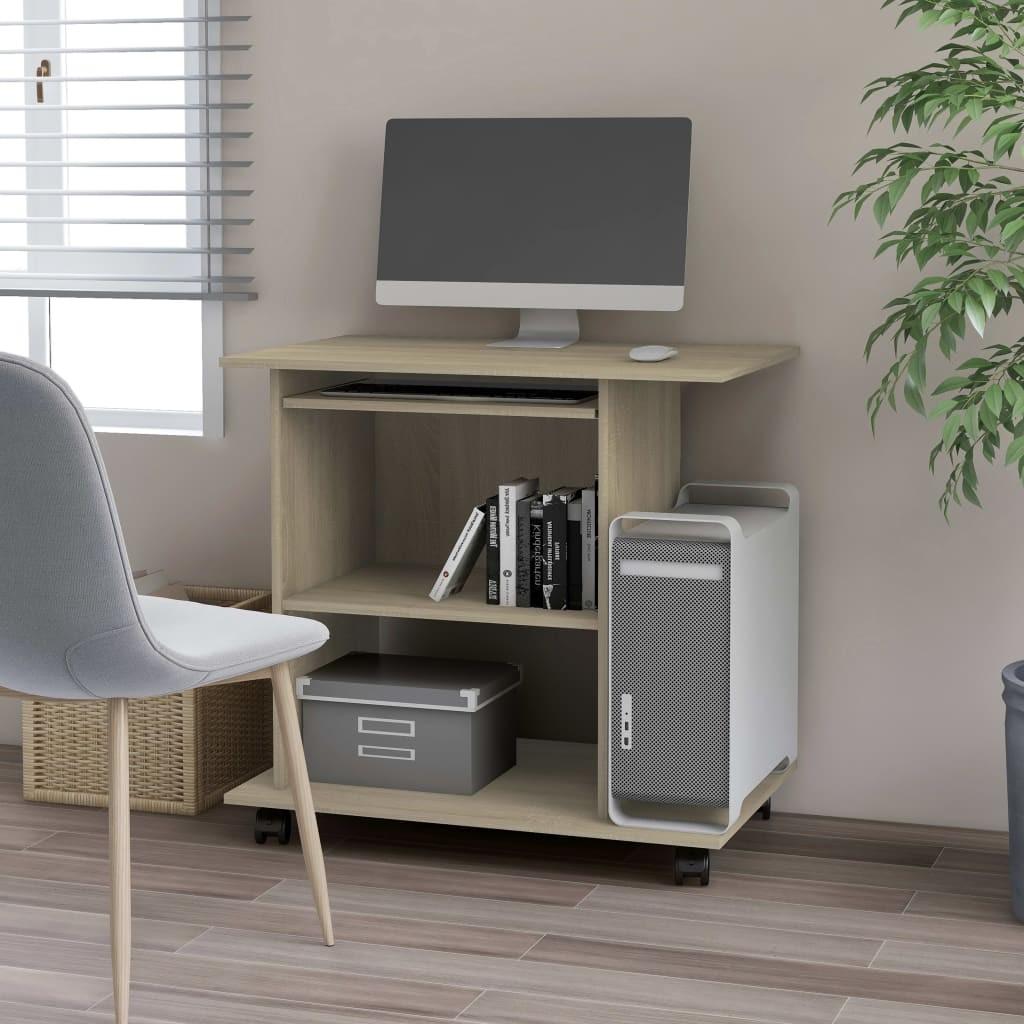 Computerbord 80x50x75 cm spånplade sonoma-eg