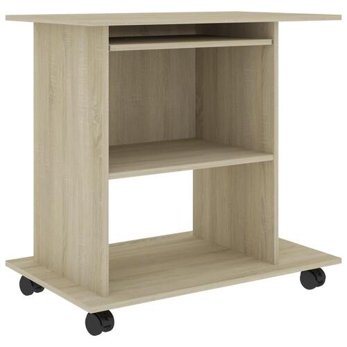 Computerbord 80x50x75 cm konstrueret træ sonoma-eg
