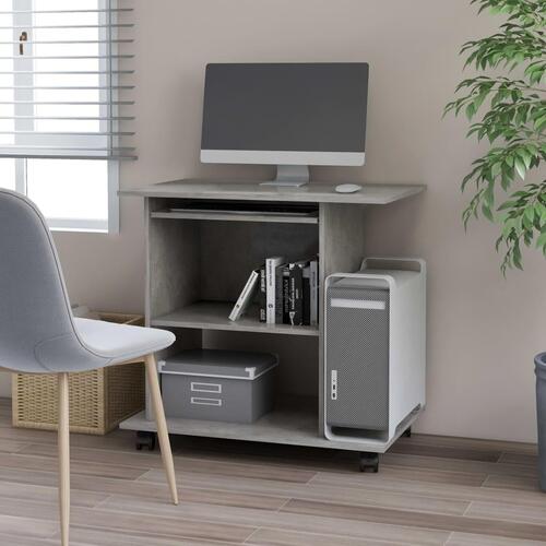 Computerbord 80x50x75 cm konstrueret træ betongrå