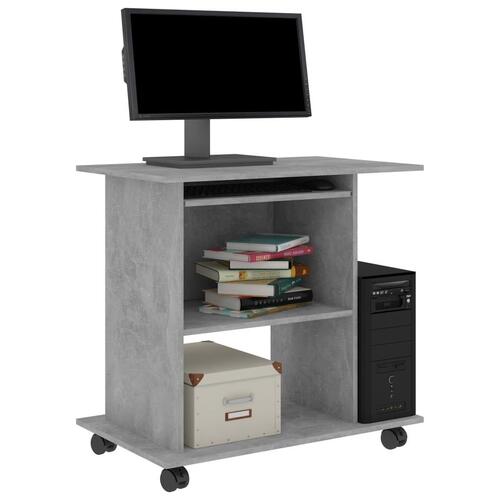 Computerbord 80x50x75 cm konstrueret træ betongrå