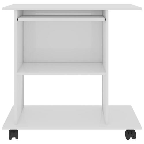 Computerbord 80x50x75 cm konstrueret træ hvid højglans