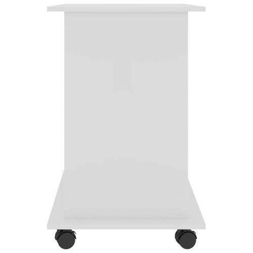 Computerbord 80x50x75 cm konstrueret træ hvid højglans