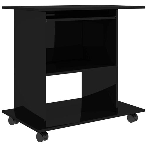 Computerbord 80x50x75 cm spånplade sort højglans