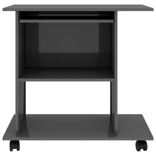 Computerbord 80x50x75 cm spånplade grå højglans