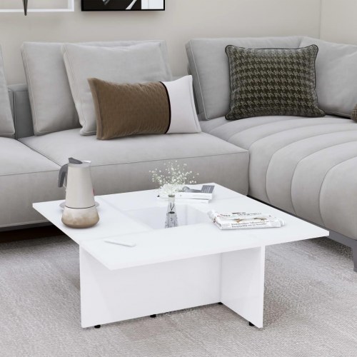 Sofabord 79,5x79,5x30 cm konstrueret træ hvid