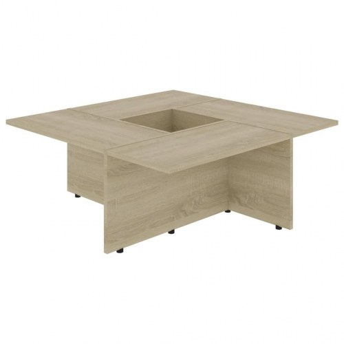 Sofabord 79,5x79,5x30 cm konstrueret træ sonoma-eg