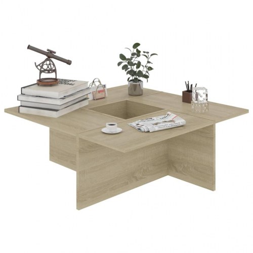 Sofabord 79,5x79,5x30 cm konstrueret træ sonoma-eg