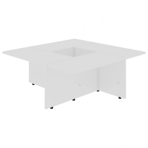 Sofabord 79,5x79,5x30 cm konstrueret træ hvid højglans
