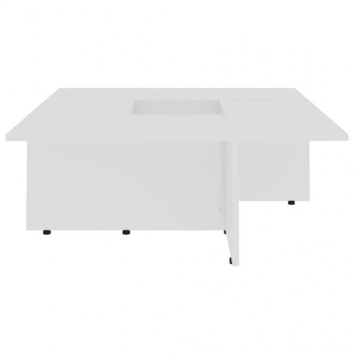 Sofabord 79,5x79,5x30 cm konstrueret træ hvid højglans