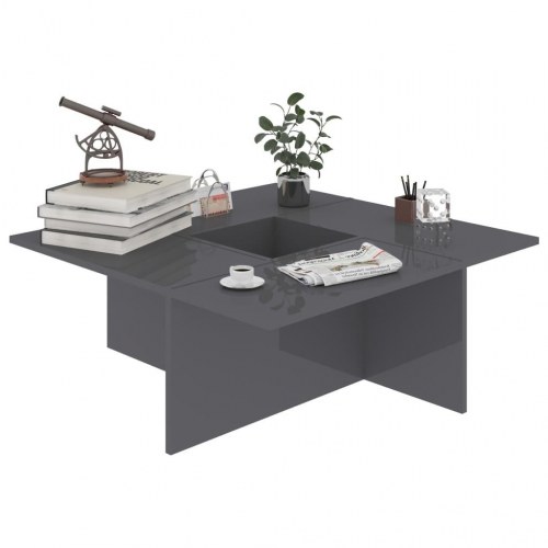 Sofabord 79,5x79,5x30 cm konstrueret træ grå højglans